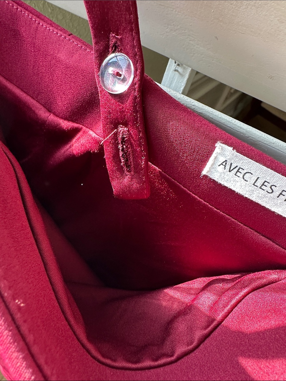 Avec Les Filles Burgundy Floral Appliqué Dress Tote - Picture 4 of 6
